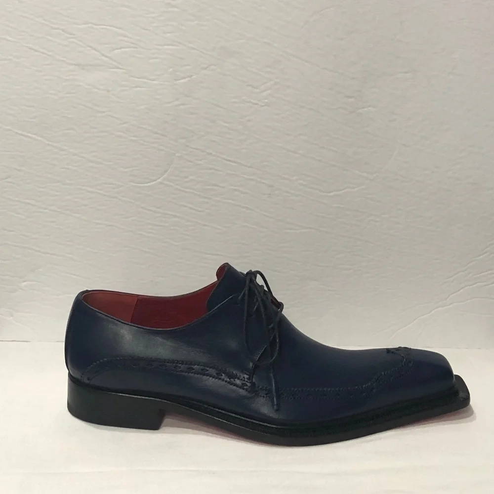Emilio Franco shoes navy oxford point toe Italian